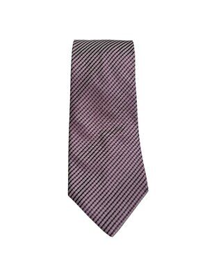 Banana Republic 100% Silk Necktie Made In Italy Pink & Black Striped Pattern